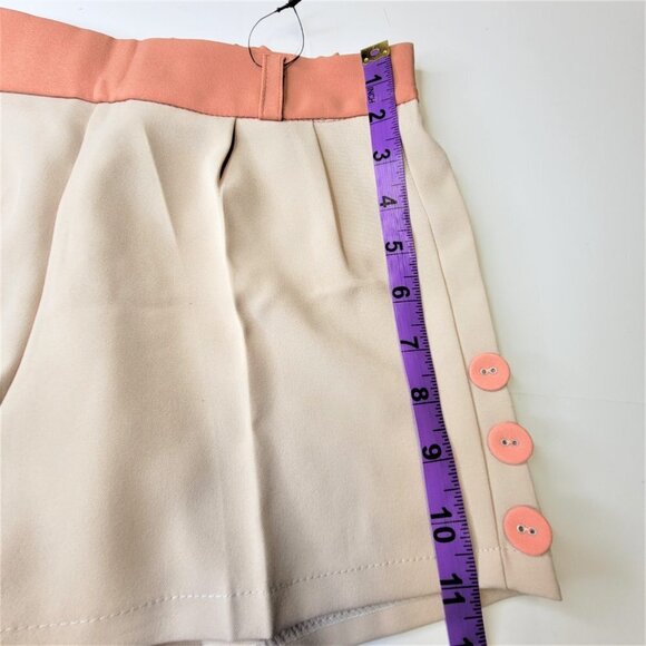 LADIES Beige Two Tone Dress Shorts Size S or Size M - Picture 5 of 14
